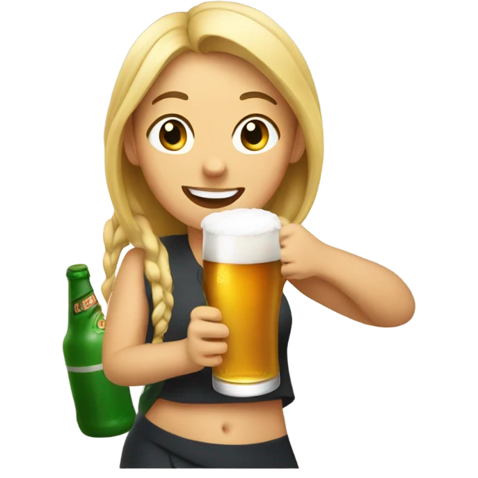 Lady drinking a beer  emoji