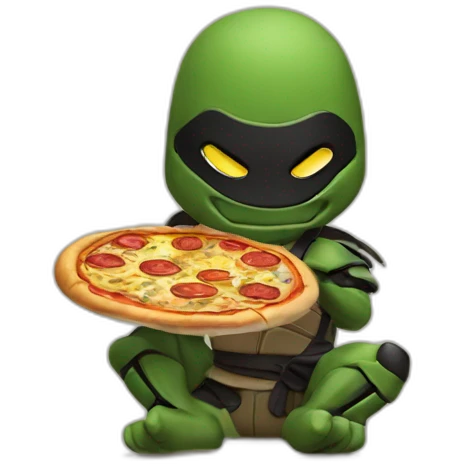 tartaruga ninja comendo pizza emoji