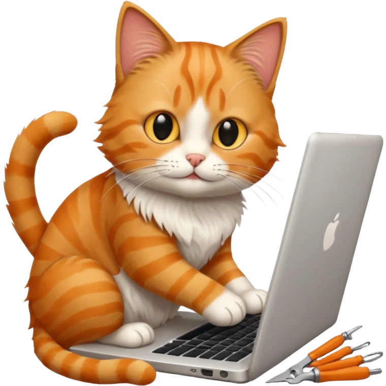 one cat repair laptop emoji