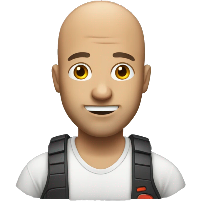 A bald guy playing video games  emoji