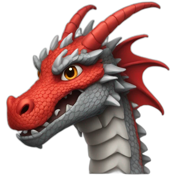Red and grey dragon emoji