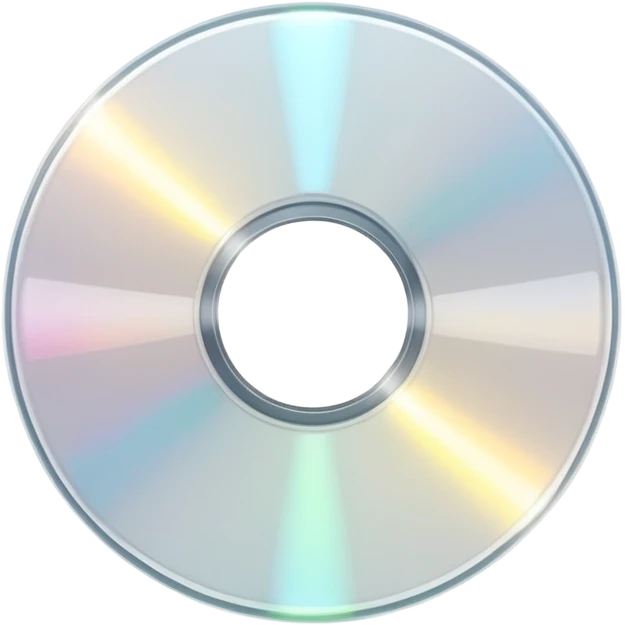 белый светящийся CD-диск, no background emoji