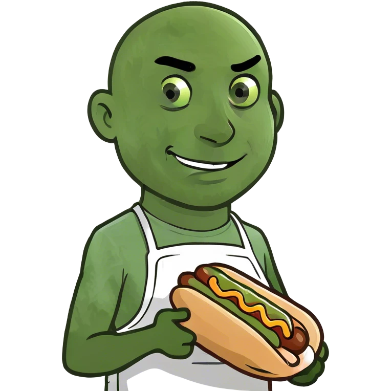 Mr clean with a hotdog emoji