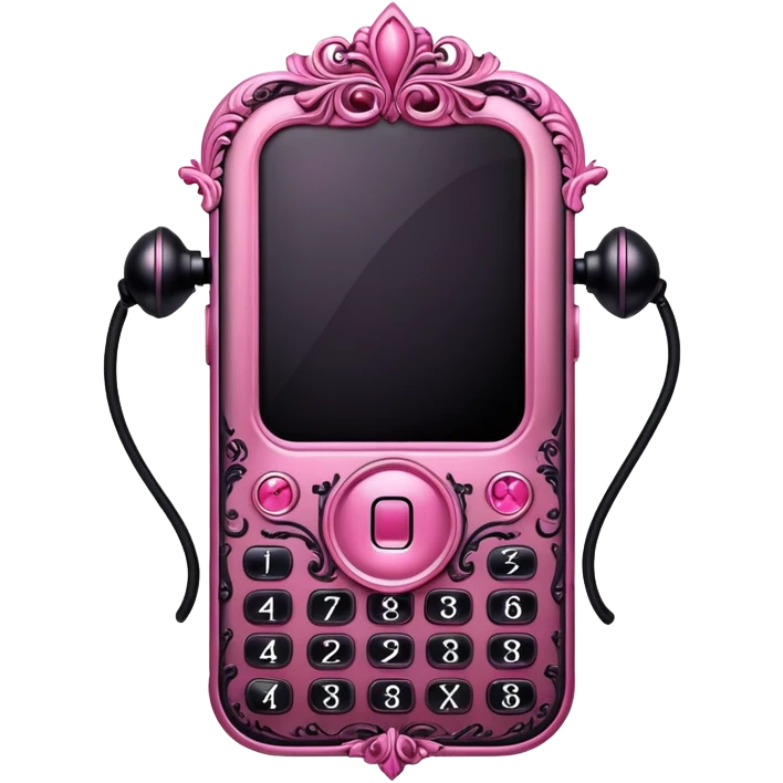 pink gothic phone emoji