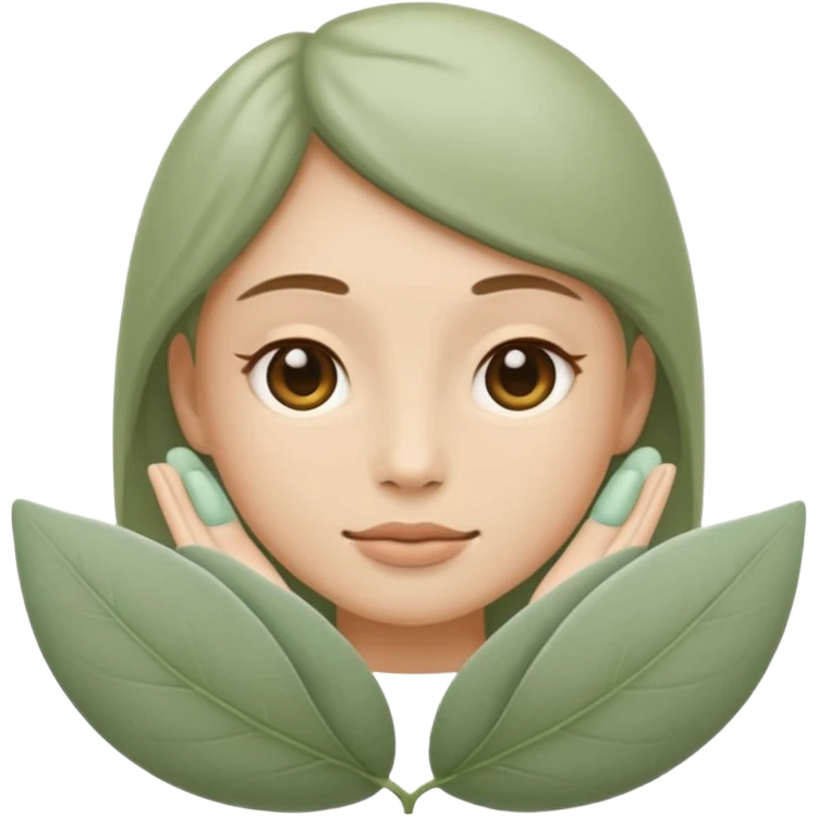Minimal wellness emoji representing tighter skin and firmness,
subtle lifting effect, smooth contours, calm and natural,
no beauty or cosmetic symbols, soft sage green color palette emoji