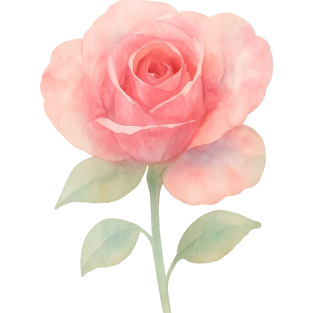 rose painted with watercolor, soft color transitions emoji