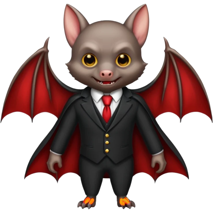 Vampire bat wearing suit emoji