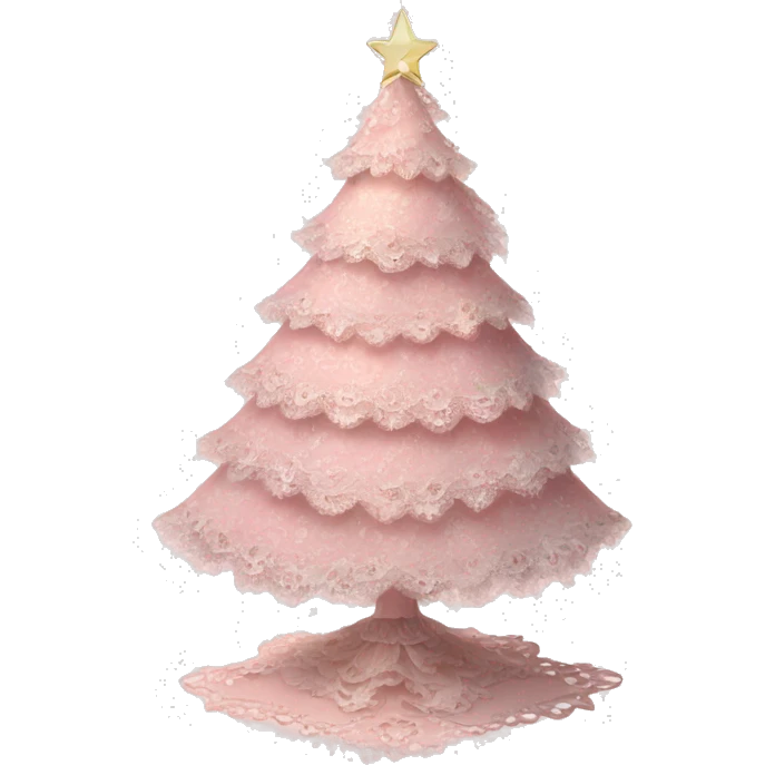 vintage rococo light pink christmas tree with lace and frills emoji