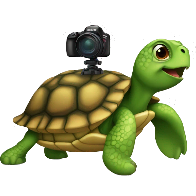 Turtle clicking photo emoji