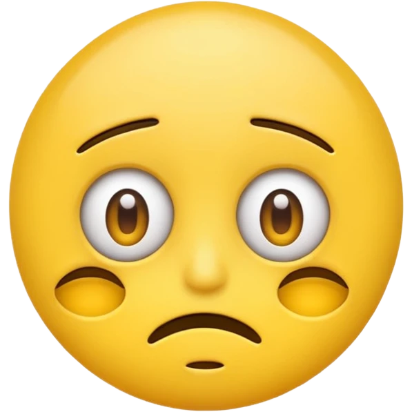 Tired emoji with two different size of eyes emoji