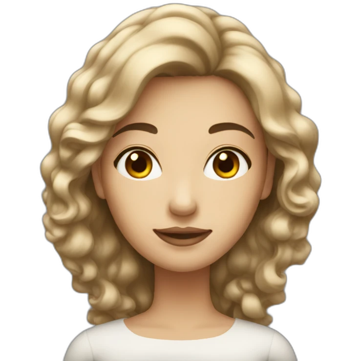 woman with marmaid hair in dark brown color and light skin emoji