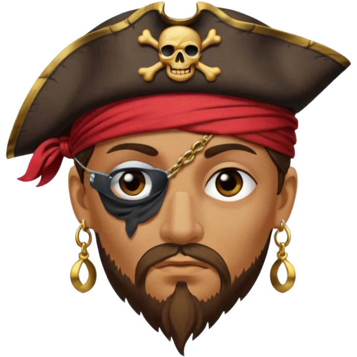 Eye patch pirate with earring, one eye covered
 emoji