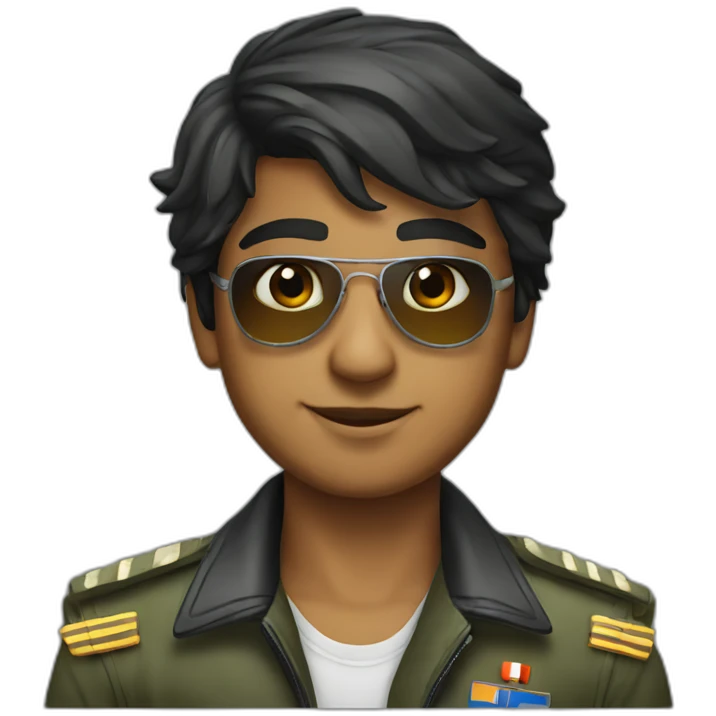 indian young pilot with sunglasses emoji