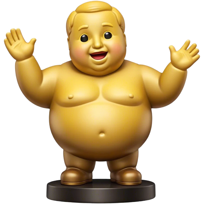 Cinematic Realistic Botero Sculpture Pop Culture Emoji, featuring an exaggerated, whimsical portrayal inspired by the famed sculptor rendered with dynamic textures and vibrant, artistic lighting. emoji
