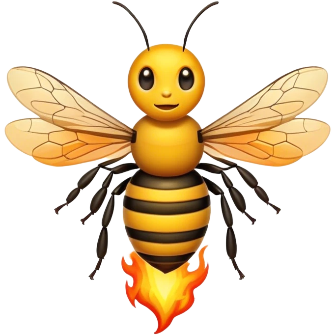a bee on fire emoji