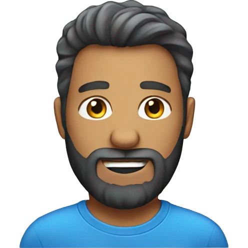 blue shirt with beard guy emoji