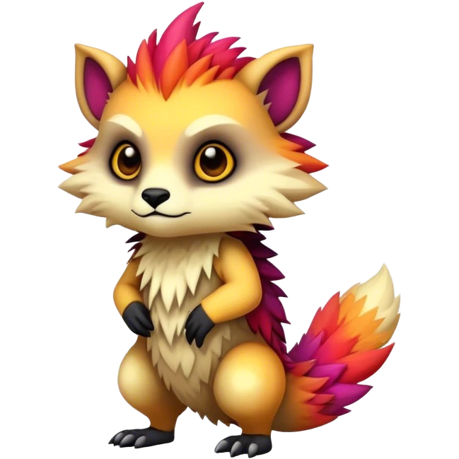Epic Edgy Cute Colorful Vernid-creature-animal full body emoji