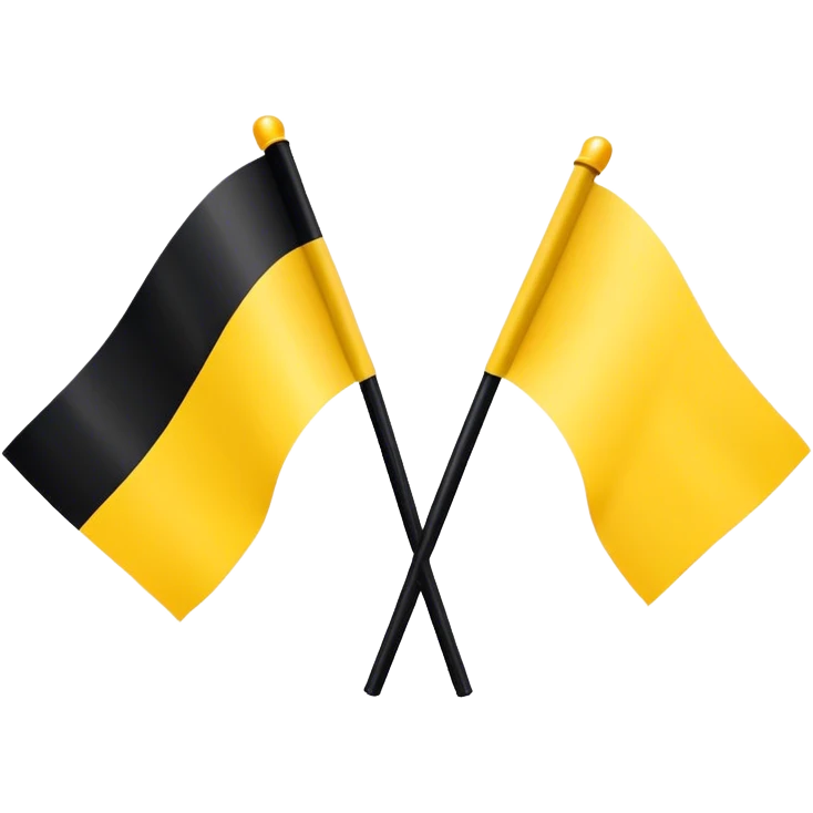 The flag of two yellow line and black line emoji