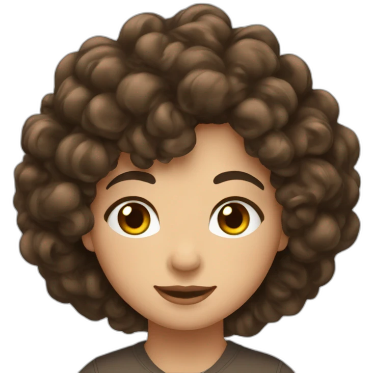 brune cheveux bouclés emoji