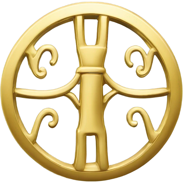 Yellow gold Gemini symbol emoji
