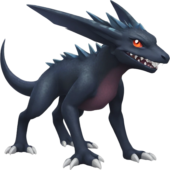 cool edgy colorful Dark-type nargacuga Pokémon full body emoji