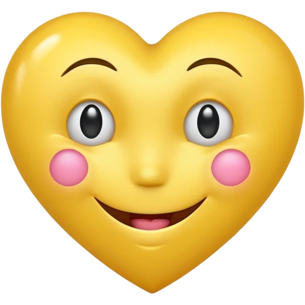 yellow heart with a smiley face and winking eye emoji
