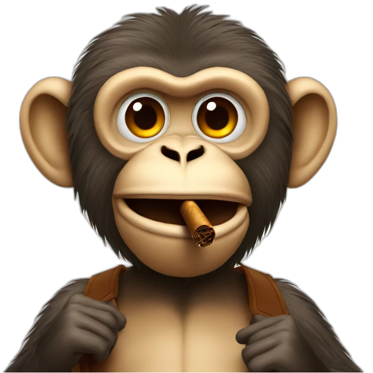 Monkey with a cigar emoji