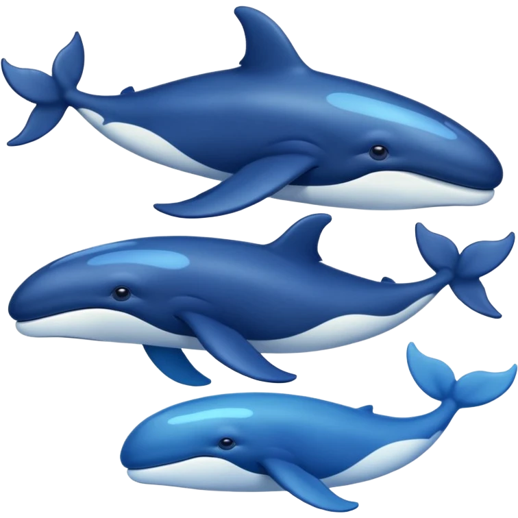 Draw a marine theme with whales for atmospheric and aesthetic stickers. Various shades of blue and a slight glow emoji