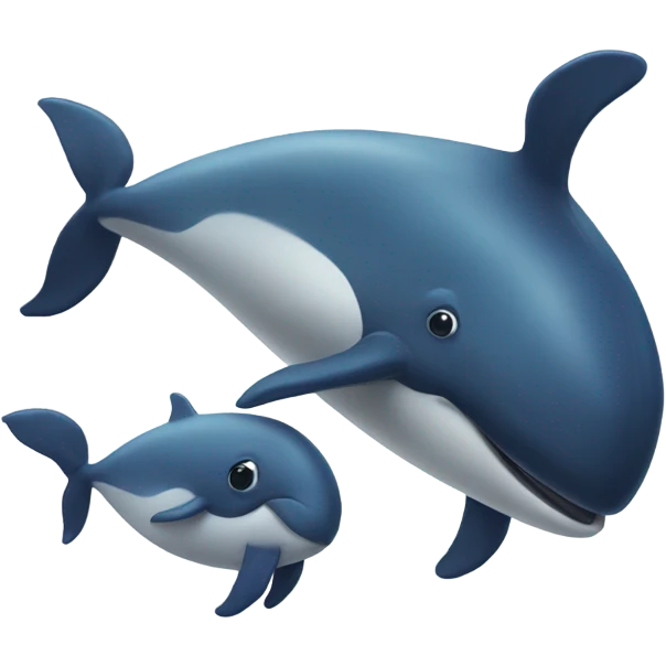 A whale and her calf  emoji