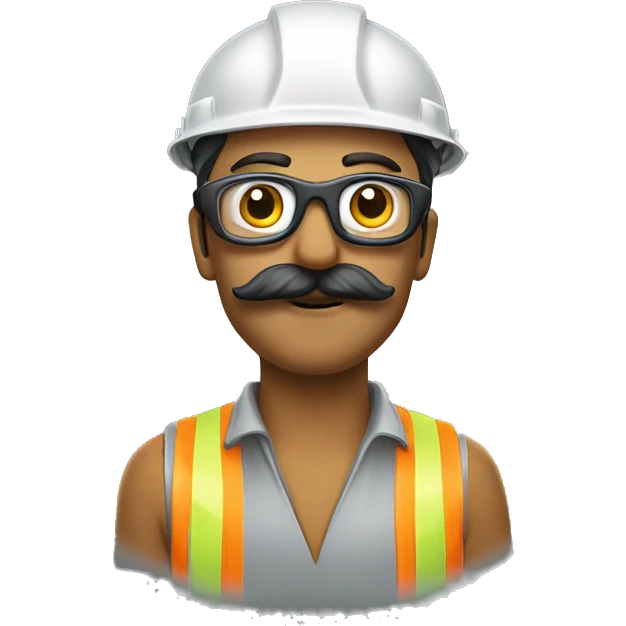 construction crane mustache add safety googles emoji