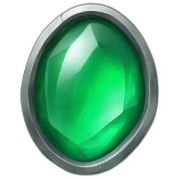 metal case, green stone in the middle emoji