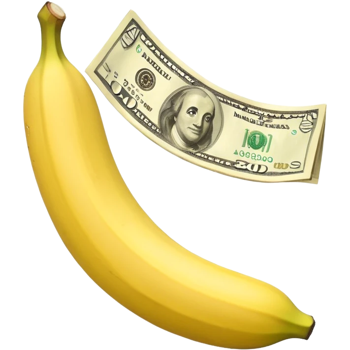 peeled open banana with money inside emoji