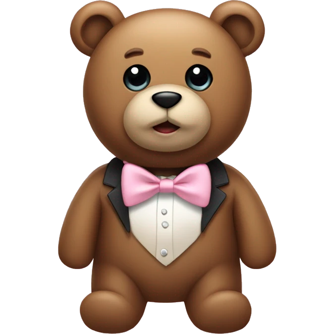 teddy bear with light pink bow tie emoji