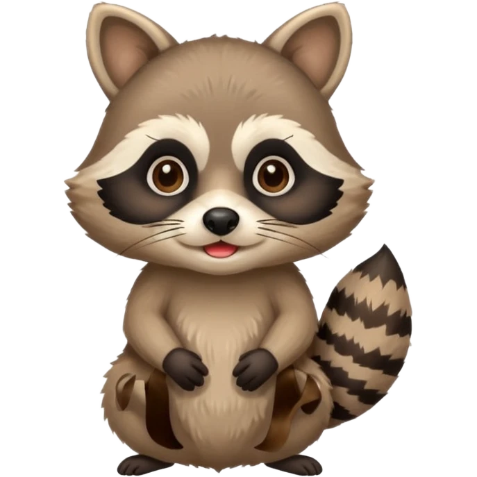 racoon holding a mustache emoji
