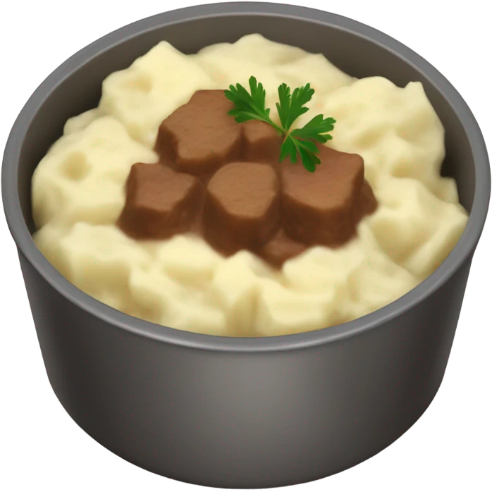 bowl of mashed potatoes beef stew emoji