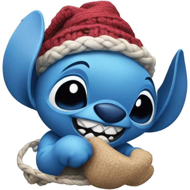 Stitch playing emoji
