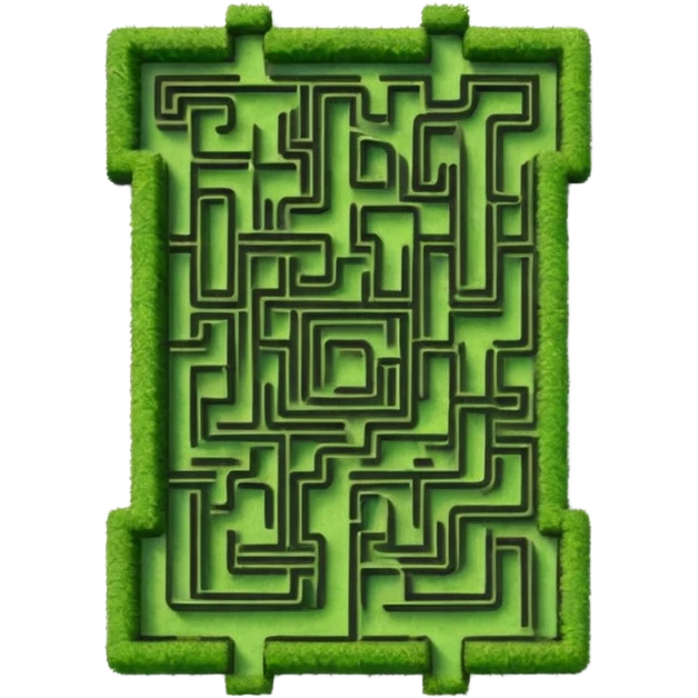 hazme un laberinto y en el centro pasto emoji