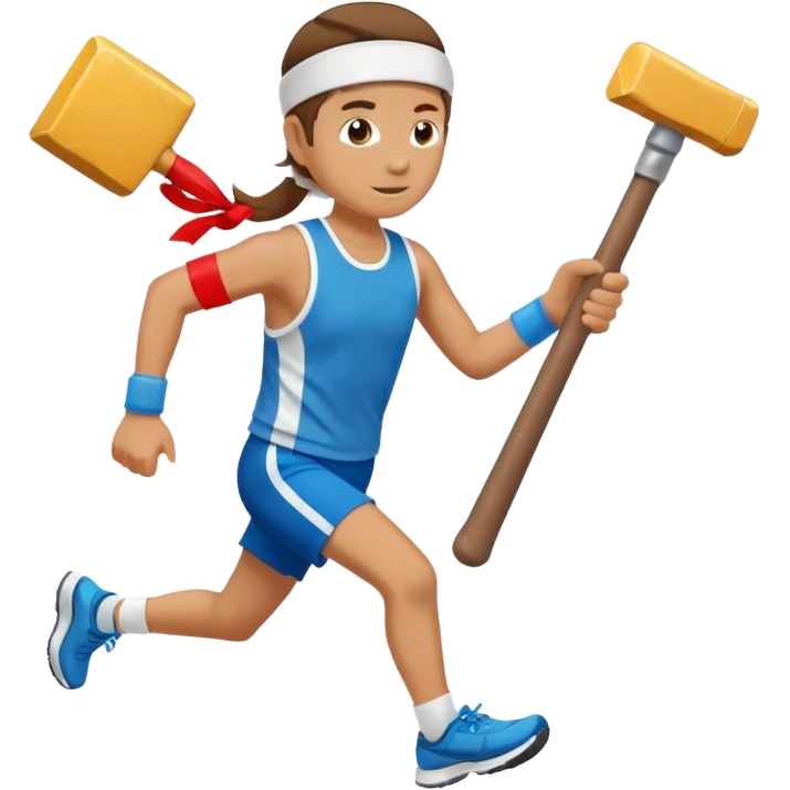 An emoji representing the ironman challenge event long-distance marathon for an mmorpg player who crafts everything themselves the hard way, and does not buy or sell items in-game. emoji