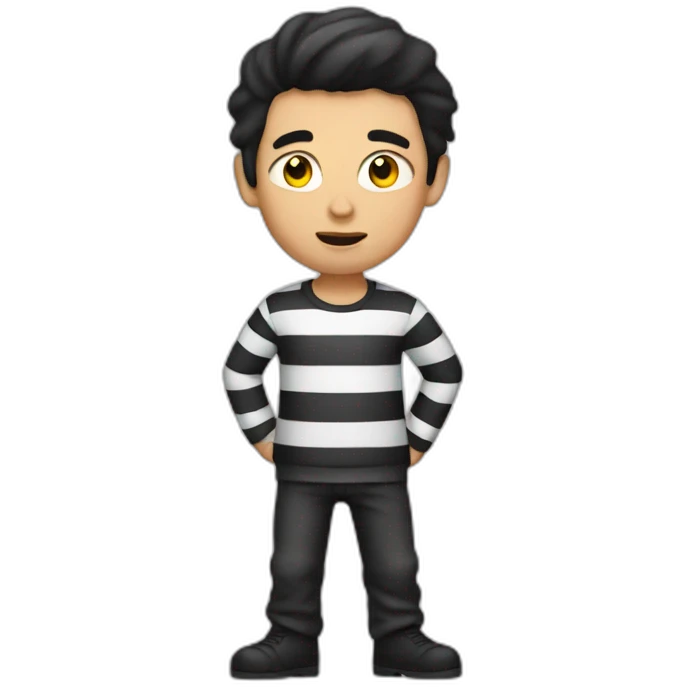 Thief with striped shirt emoji