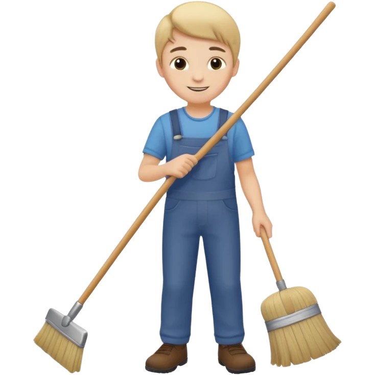 niño barriendo emoji