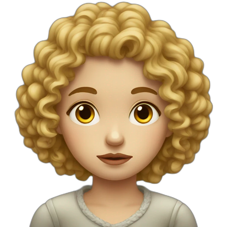 sad curly russian girl emoji