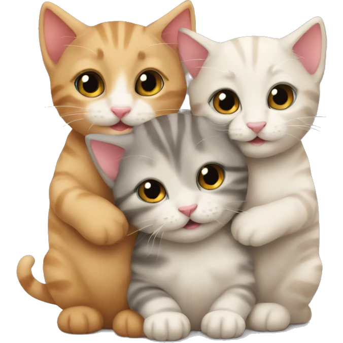 Three kittens hugging emoji