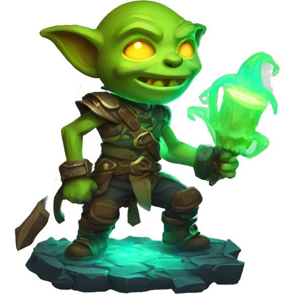 loot goblin with glowing neon emoji