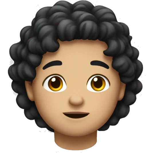 A chubby young boy with black wavy hair. emoji