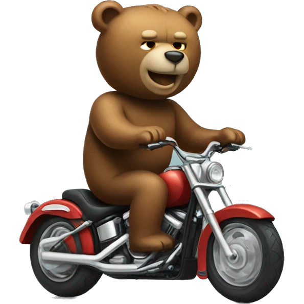 bear riding harley bike emoji