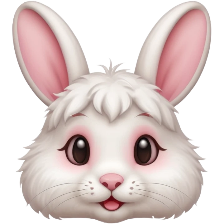 wink rabbit with rosy cheeks emoji