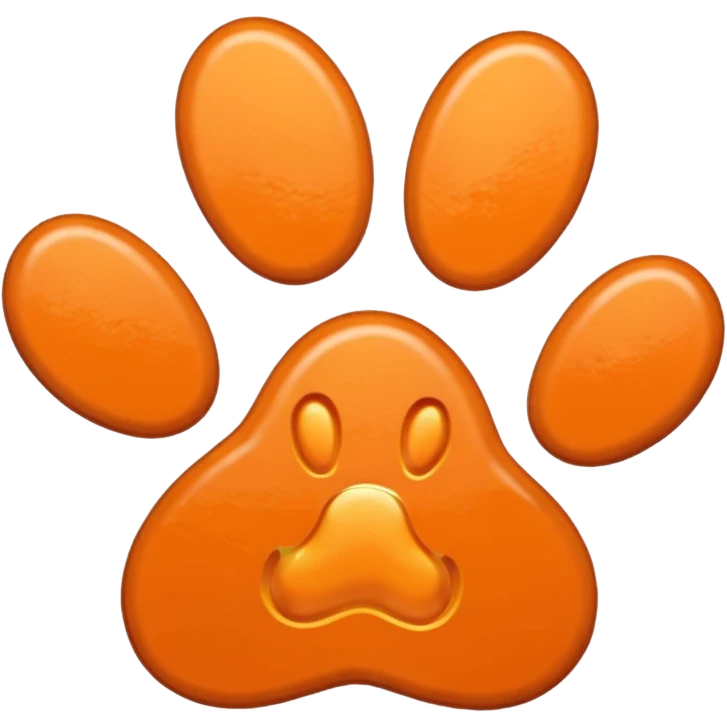 a pastel orange pawprint emoji