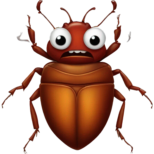 Bed bug with devil face emoji