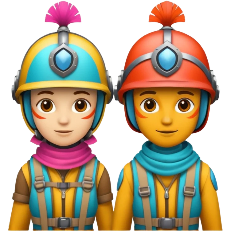 Colorful Helmeted Travelers emoji