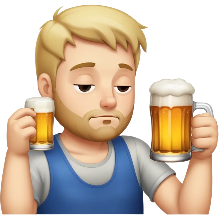 Sleepy guy drinking beer emoji